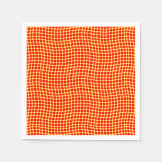 Red Yellow Plaid Checker Seamless Pattern Serviette (Vorderseite)