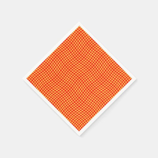 Red Yellow Plaid Checker Seamless Pattern Serviette (Ecke)