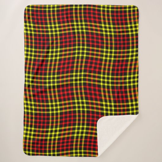 Red Yellow Plaid Checker Seamless Pattern Sherpadecke (Vorderseite)