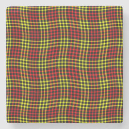 Red Yellow Plaid Checker Seamless Pattern Steinuntersetzer