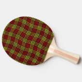 Red Yellow Plaid Checker Seamless Pattern Tischtennis Schläger (Seitenansicht)