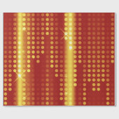 Red Yellow Polka Dots Matrix gemustert Geschenkpapier (Flach)