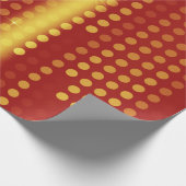 Red Yellow Polka Dots Matrix gemustert Geschenkpapier (Ecke)