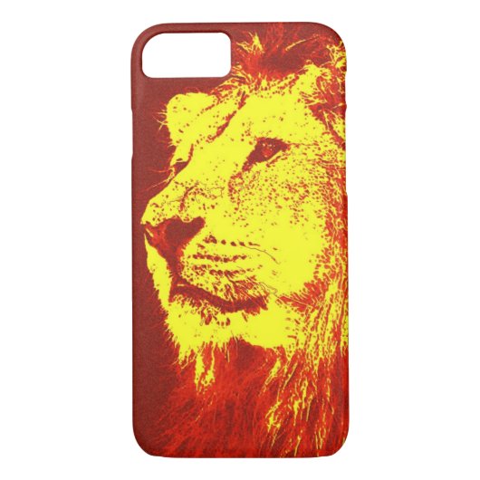 Red Yellow Pop Art Lion iPhone 7 Fall Case-Mate iPhone Hülle (Rückseite)