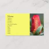 Red Yellow Rosenknospe Blumen Business Card Visitenkarte (Vorderseite)