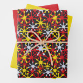 Red Yellow Star Flat Sheet Set of 3 Geschenkpapier Set (Beispiel)