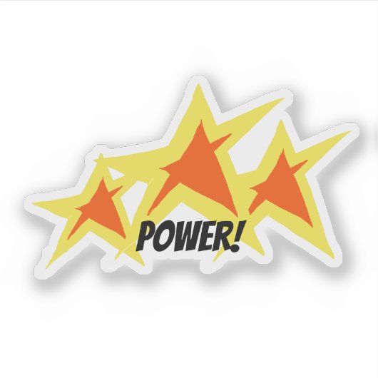 Red Yellow Star Power Aufkleber (Vorderseite)