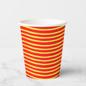 Red Yellow Stripes Seamless Pattern Pappbecher (Vorderseite)