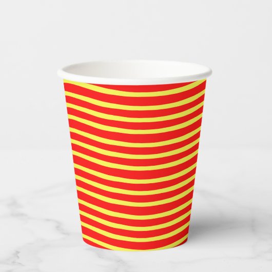 Red Yellow Stripes Seamless Pattern Pappbecher (Vorderseite)
