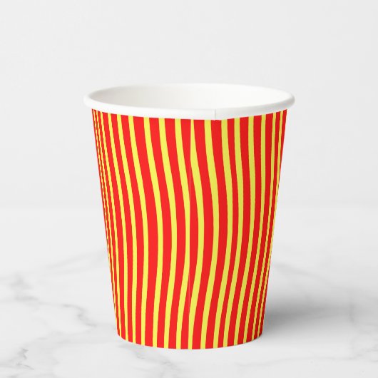 Red Yellow Stripes Seamless Pattern  Pappbecher (Rechts)