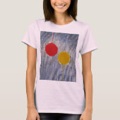 Red Yellow Sun Spot Polka Dots Abstrakt T-Shirt (Vorderseite)
