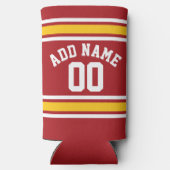 Red Yellow Team Jersey - Individuelle Name Number Selters Dosenkühler (Rückseite)