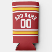 Red Yellow Team Jersey - Individuelle Name Number Selters Dosenkühler (Vorderseite)