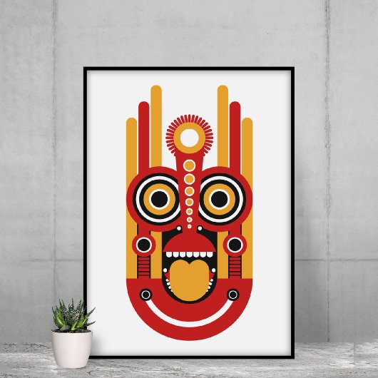 Red Yellow Tiki Leinwanddruck