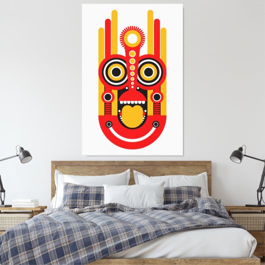 Red Yellow Tiki Leinwanddruck (Insitu (Schlafzimmer))