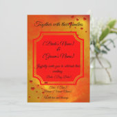Red & Yellow Traditional Wedding Invitation |  Einladung (Stehend Vorderseite)