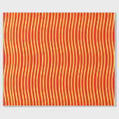 Red Yellow Wavy Lines Seamless Pattern Geschenkpapier (Flach)