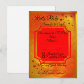 Red & Yellow Wedding RSVP Card | Traditional India (Vorne/Hinten)