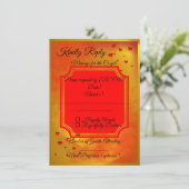 Red & Yellow Wedding RSVP Card | Traditional India (Stehend Vorderseite)