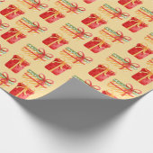 Red & Yellow Weihnachtsgeschenke Gelbes Wrapping P Geschenkpapier (Ecke)