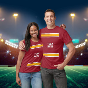 Red Yellow White Sports Jersey Teamname Unisex T-Shirt