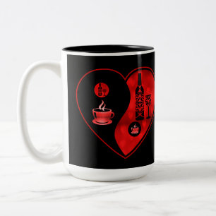 Red Yin & Yang Coffee & Wine Zweifarbige Tasse