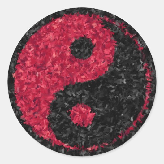Red Yin Yang Sticker (Vorderseite)
