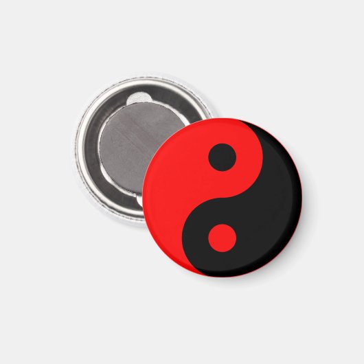 Red Yin Yang Symbol Magnet (Vorderseite/Rückseite)