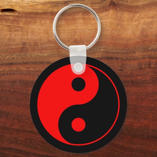 Red Yin Yang Symbol Schlüsselanhänger (Vorderseite)