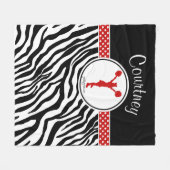 Red Your Name Zebra Print Chef / Pom Fleecedecke (Vorderseite (Horizontal))