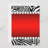 Red Zebra 16 . Geburtstag Geburtstagspartei Einladung (Rückseite)