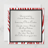 Red Zebra 16 . Geburtstag Geburtstagspartei Einladung (Rückseite)