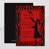 Red Zebra Abschluss Einladung Silhouette Grad (Vorne/Hinten)