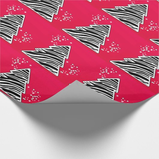 Red Zebra Christmas Tree Geschenkpapier (Ecke)