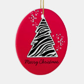 Red Zebra Christmas Tree Keramikornament (Rechts)