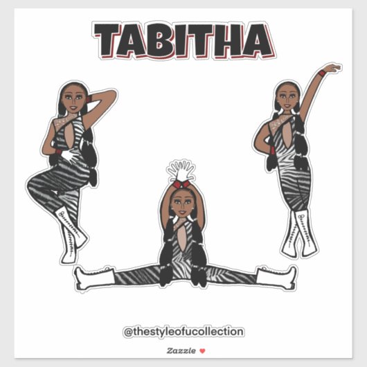 Red Zebra Dancer #3 Aufkleber (Blatt)