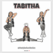 Red Zebra Dancer #4 Aufkleber (Blatt)