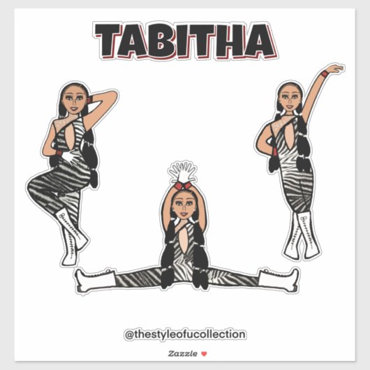 Red Zebra Dancer #4 Aufkleber (Blatt)