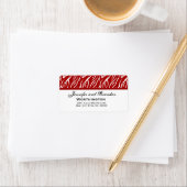 Red Zebra Flame Print Wedding Template Adressaufkleber (Insitu)