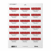 Red Zebra Flame Print Wedding Template Adressaufkleber (Vorne)