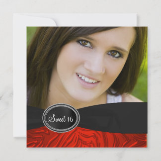 Red Zebra Foto Sweet 16 Geburtstagsparty Einladung