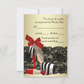 Red Zebra High Heel Shoes Red Zebra Party UAWG RSVP Karte (Rückseite)