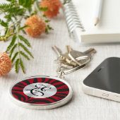 Red Zebra Monogram Schlüsselanhänger (Seite)