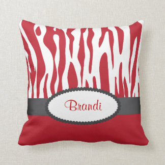Red Zebra Print American MoJo Throw Kissen