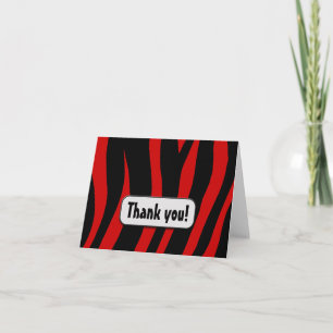Red Zebra Print "Danke!" Notenkarte Dankeskarte