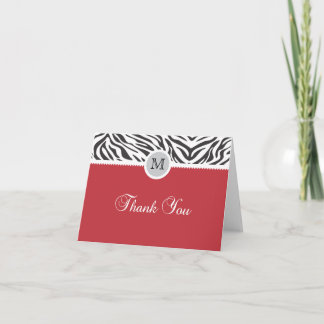 Red Zebra Print Dankeschön Card Dankeskarte