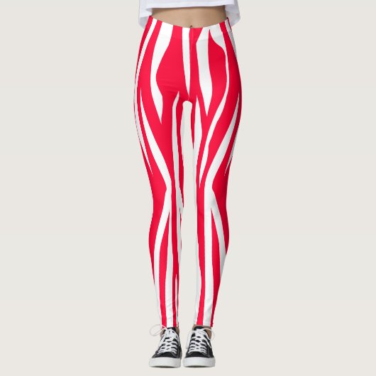 Red Zebra Print Leggings (Vorderseite)