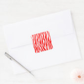 Red Zebra Print Quadratischer Aufkleber (Umschlag)