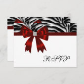 Red Zebra Red Bow UAWG RSVP Karte (Vorne/Hinten)