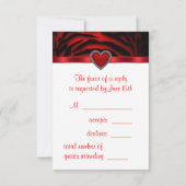 Red Zebra Red Heart RSVP Card (Rückseite)